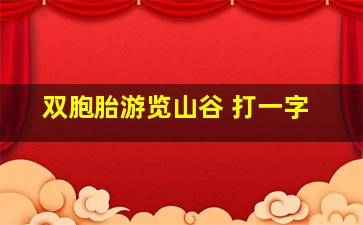 双胞胎游览山谷 打一字